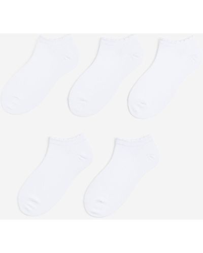 H&M Lot de 5 paires de chaussettes invisibles - Blanc