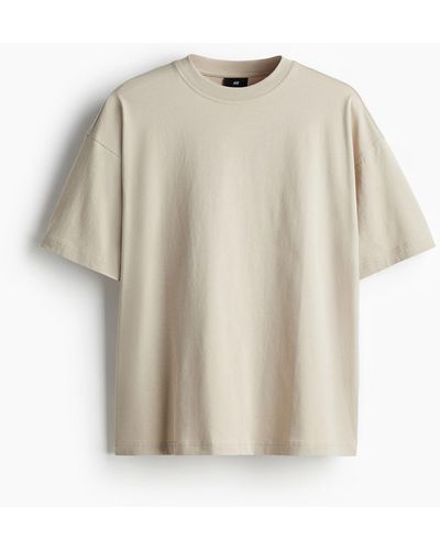 H&M T-Shirt in Oversized Fit - Natur