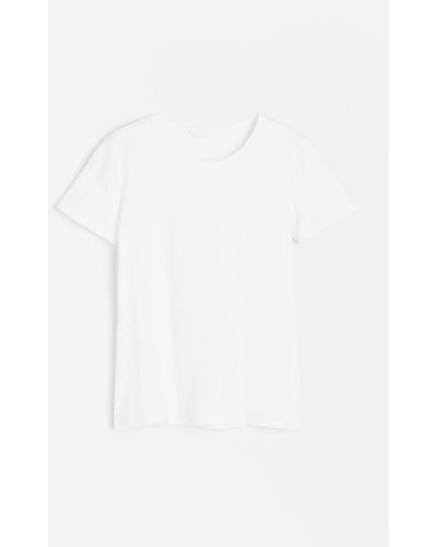 H&M T-Shirt aus Baumwolle - Weiß
