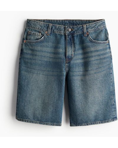 H&M Low Denim Shorts - Blau