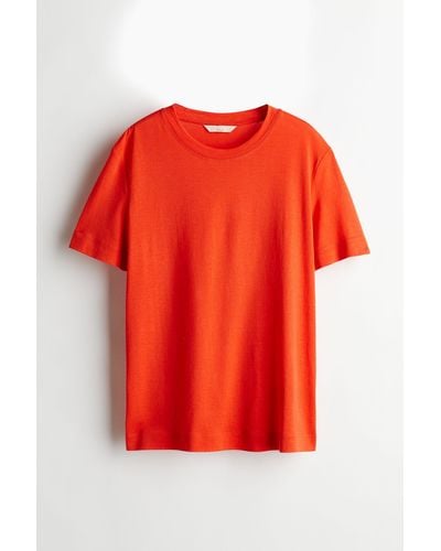 H&M T-Shirt aus Seidenmix - Rot