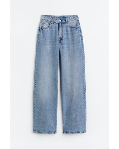 H&M Wide High Jeans - Blau