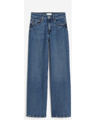 H&M Wide High Jeans - Blauw