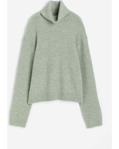 H&M Ribgebreide Coltrui - Groen