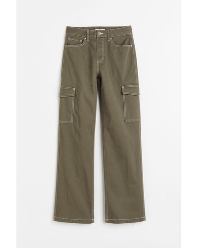 H&M Cotton cargo trousers - Grün