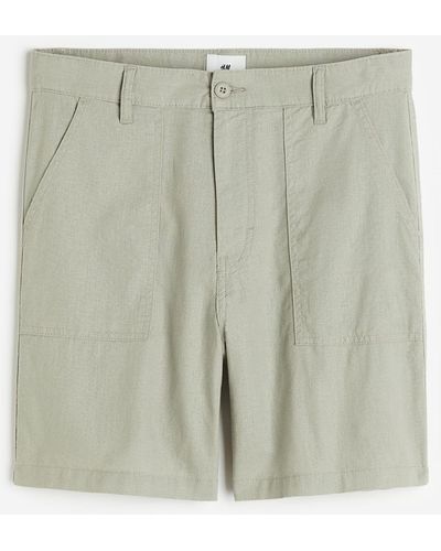H&M Shorts aus Leinenmix Relaxed Fit - Grün