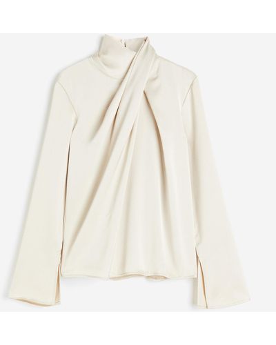 H&M Drapierte Bluse - Weiß