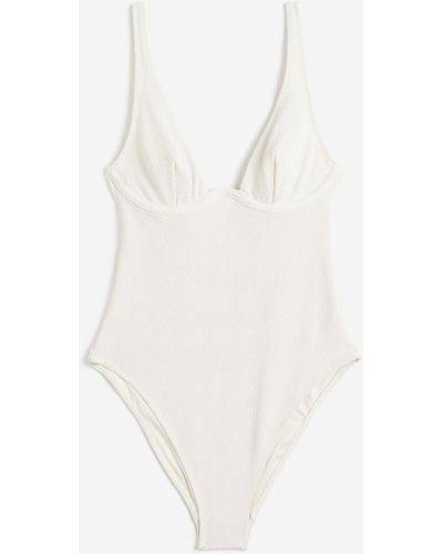 H&M Maillot de bain à armatures High leg - Blanc