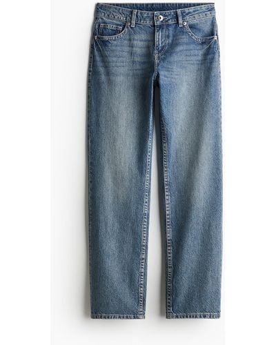 H&M Straight Low Jeans - Blau