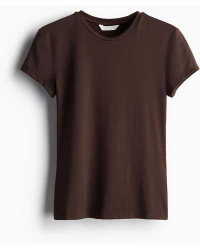 H&M Figurbetontes T-Shirt - Braun