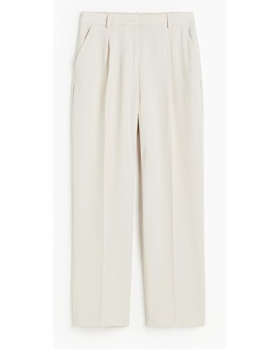 H&M Weite Hose mit Bügelfalten - Weiß