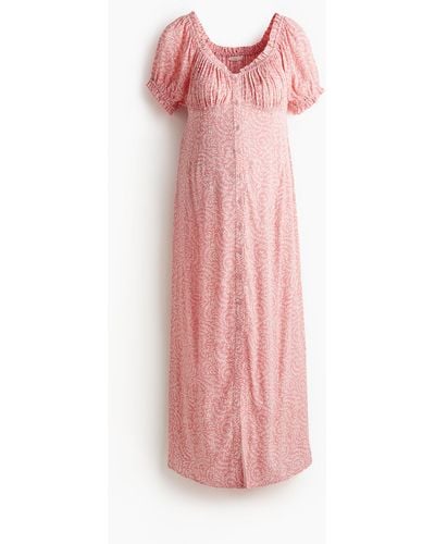 H&M MAMA Off-Shoulder-Kleid - Pink