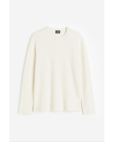 H&M T-shirt texturé Relaxed Fit avec manches longues - Blanc