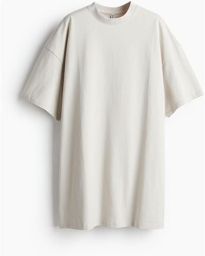 H&M Robe T-shirt oversize - Blanc