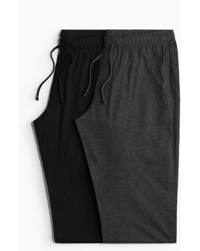 H&M Lot de 2 pantalons de pyjama Regular Fit - Noir