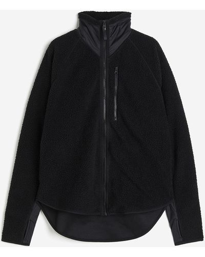 H&M Veste de sport en tissu Teddy bear - Noir