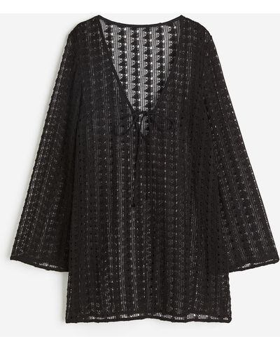 H&M Strand-Kaftan in Häkeloptik - Schwarz