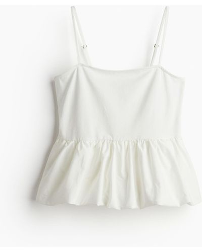 H&M Trägertop mit Peplum - Weiß