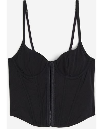 H&M Unwattiertes Bustier aus Baumwolle - Schwarz