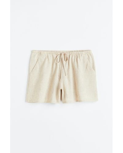 H&M Pull-on-Shorts aus Leinenmix - Natur