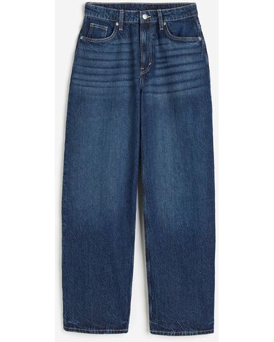 H&M Baggy High Jeans - Bleu
