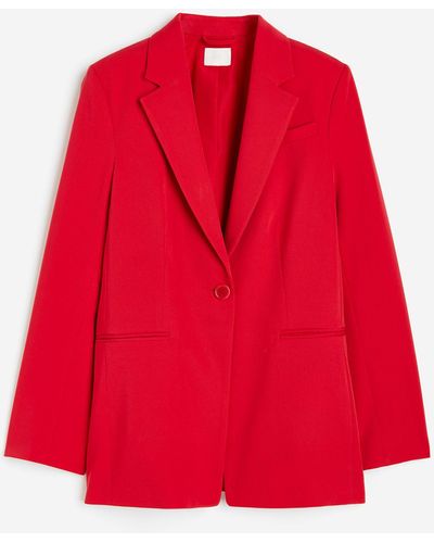 H&M Einreihiger Blazer - Rot