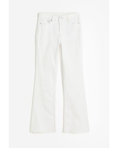 H&M Curvy Fit Bootcut High Jeans - Blanc