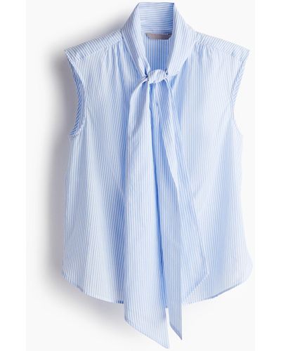 H&M Bluse mit Bindebändern - Blau
