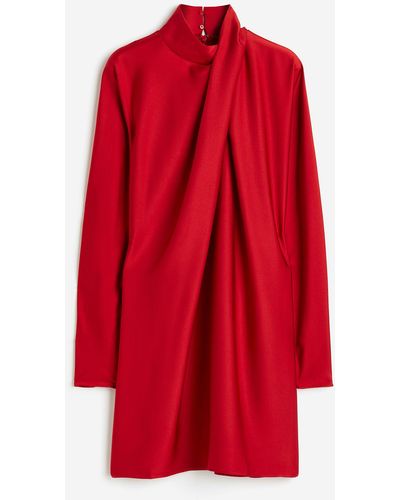 H&M Drapiertes Kleid - Rot