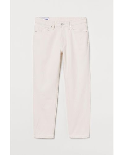 H&M Regular Tapered Cropped Jeans - Wit