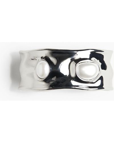 H&M Bracelet manchette avec perles fantaisie - Noir