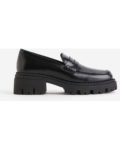 H&M Chunky Leren Loafers - Zwart