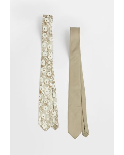 H&M Lot de 2 cravates en satin - Blanc