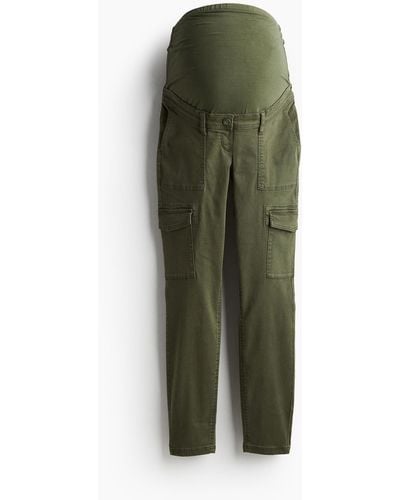 H&M MAMA Pantalon cargo Skinny - Vert