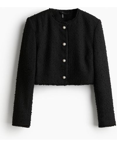 H&M Kurzjacke aus Bouclé - Schwarz