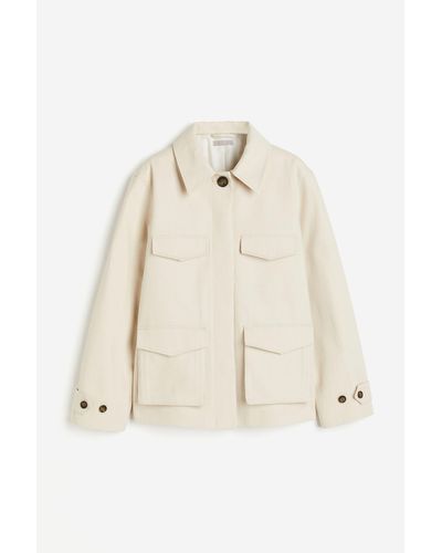 H&M Oversized Jacke aus Twill - Natur