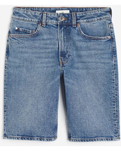 H&M Slim Regular Denim Short - Blauw