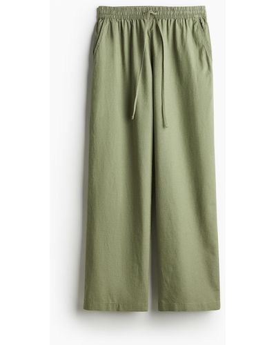 H&M Pantalon en lin mélangé - Vert