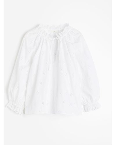 H&M Blouse avec broderie anglaise - Blanc