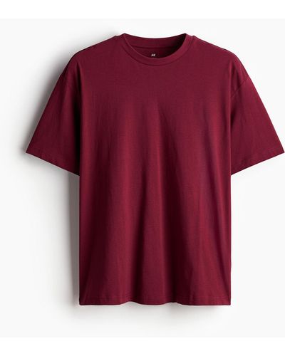 H&M T-Shirt in Loose Fit - Rot