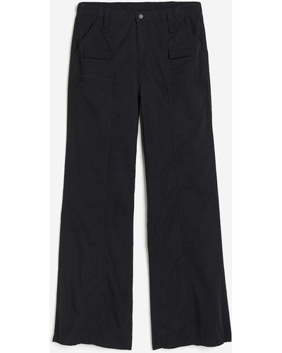H&M Pantalon cargo en toile - Noir