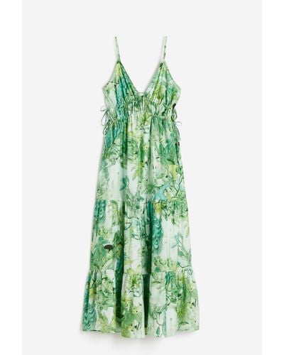 H&M Maxi-jurk Met Drawstrings - Groen