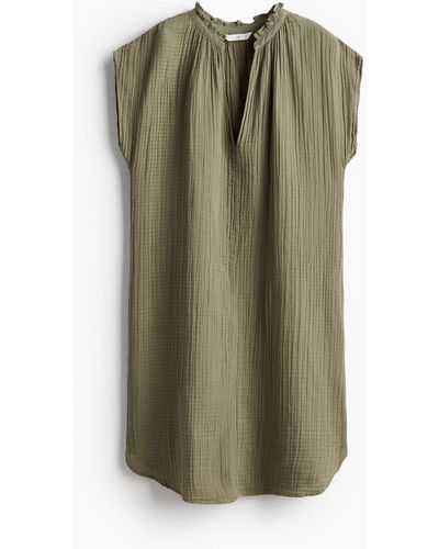 H&M Kleid aus Musselin - Grün