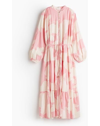 H&M Robe longue à étages - Rose