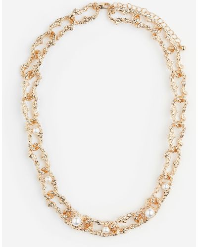 H&M Collier avec perles fantaisie - Blanc