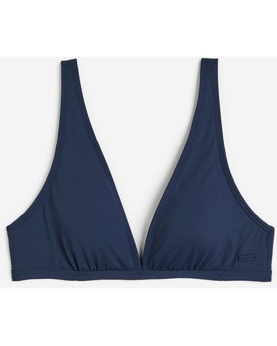 H&M Beach Classics Elongated Triangle Bikini Top - Blau