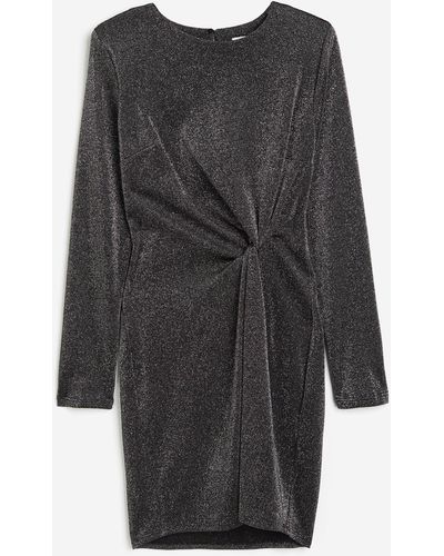 H&M Jerseykleid mit Knotendetail - Grau