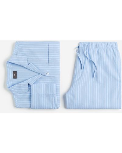 H&M Pyjama Van Popeline - Blauw