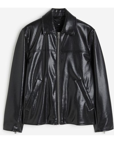 H&M Beschichtete Jacke in Regular Fit - Schwarz
