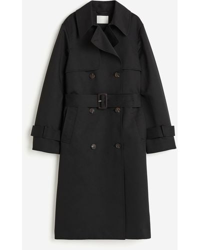 H&M Trench-coat à fermeture croisée en twill - Noir